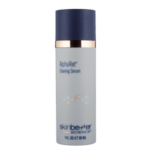 Bottle of Skinbetter Hydration Clearing Serum with navy cap.