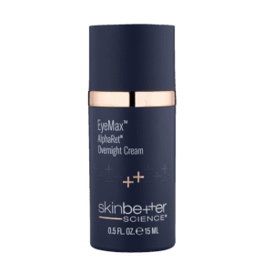 A sleek dark purple bottle of Skinbetter Science AlphaRet Overnight Cream.