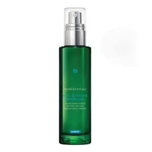 Green spray bottle with a transparent cap on a white background.