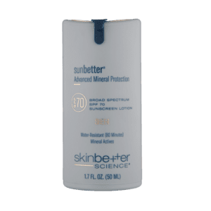 Bottle of Sunbetter Mineral Mineral Protection SPF 50 sunscreen.
