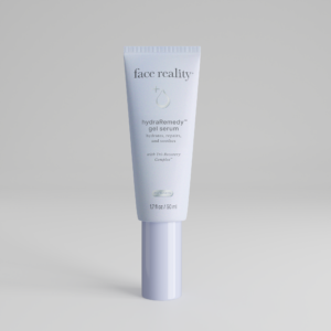A white tube of skincare cream with a minimalist design on a neutral background.