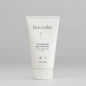 A white tube of gentle gel cleanser with minimalistic design.
